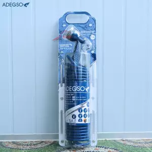 TUYAU D'ARROSAGE SPIRAL 7.5M AVEC RACCORD & PISTOLET ADEGSO